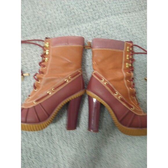 Michael Kors Leather Heeled Boots Size 8 Y2K Vintage - Picture 4 of 13